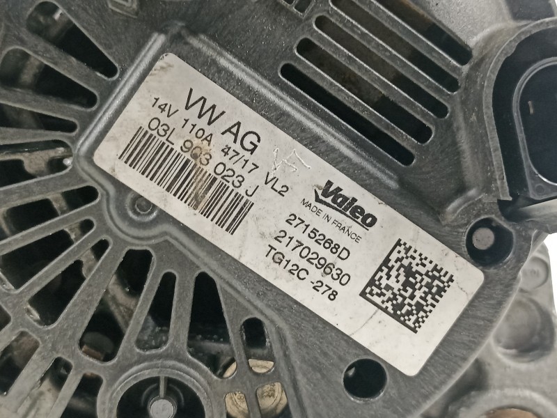 Recambio de alternador para seat leon (5f1) fr referencia OEM IAM 03L903023J  