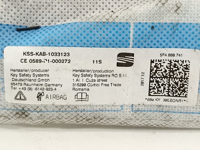 Recambio de airbag cortina delantero izquierdo para seat leon (5f1) fr referencia OEM IAM 5F4880741  