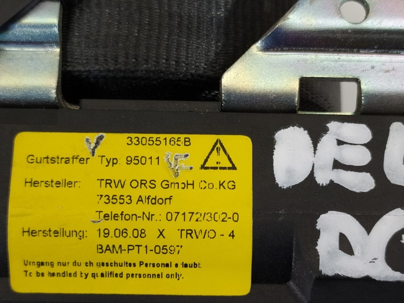 Recambio de cinturon seguridad delantero derecho para maserati granturismo s referencia OEM IAM 34040741C 33055165B 