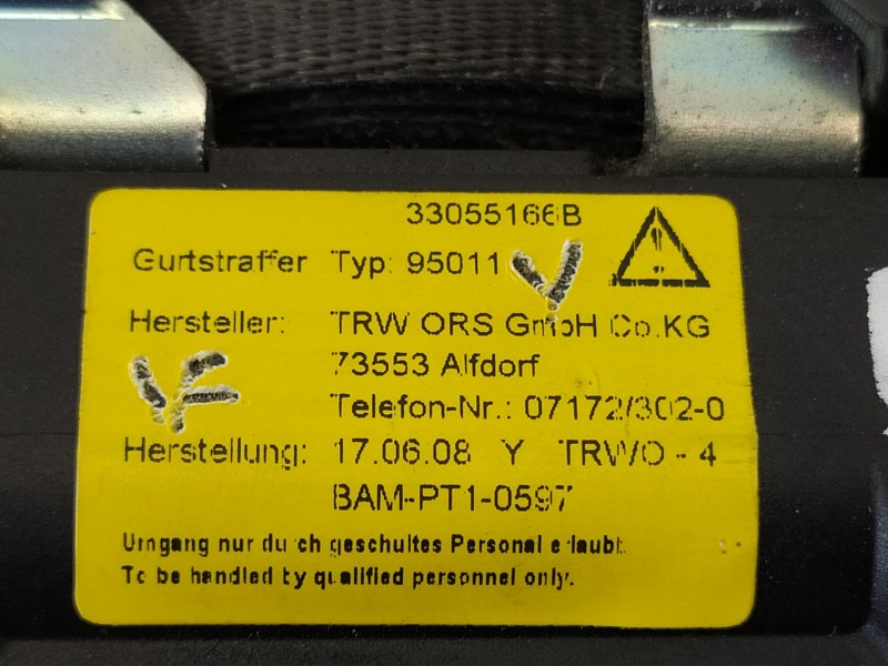 Recambio de cinturon seguridad delantero izquierdo para maserati granturismo s referencia OEM IAM 34040740C 33055166B 