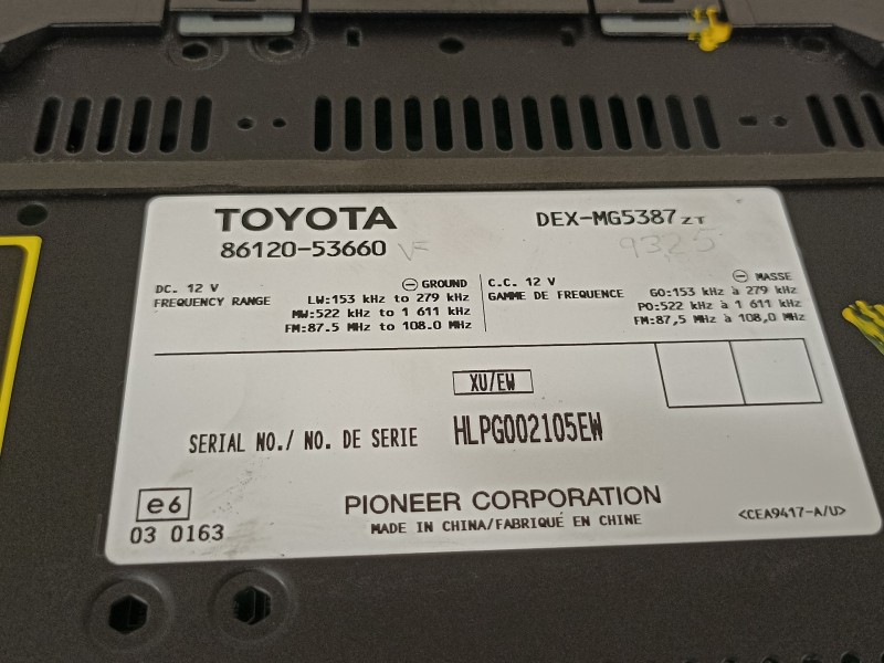 Recambio de sistema audio / radio cd para lexus is 220 d (xe2) referencia OEM IAM 8612053660  