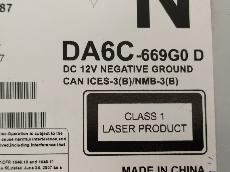 Recambio de sistema audio / radio cd para mazda 2 lim. () black tech edition referencia OEM IAM DA6C669G0D  