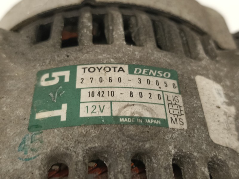 Recambio de alternador para toyota land cruiser (j12) 3.0 d-4d gx referencia OEM IAM 2706030050  