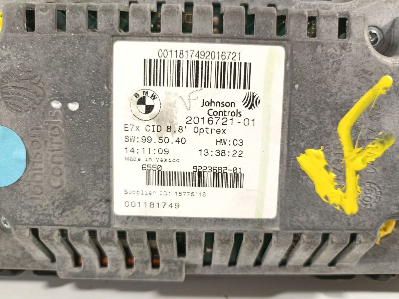 Recambio de pantalla multifuncion para bmw x6 (e71) 3.5d referencia OEM IAM 65509223682  