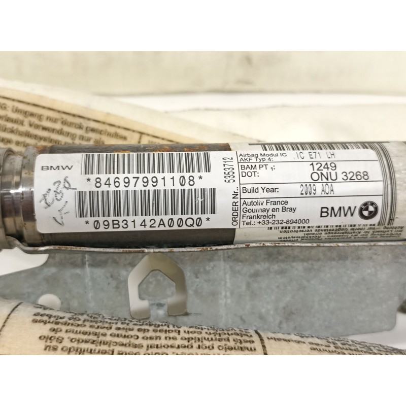 Recambio de airbag cortina delantero izquierdo para bmw x6 (e71) 3.5d referencia OEM IAM 84697991108  