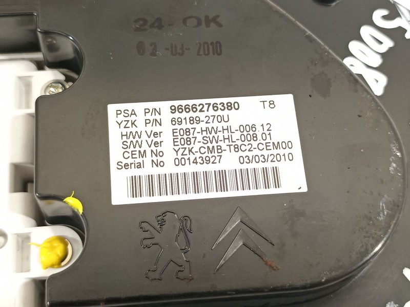 Recambio de cuadro instrumentos para peugeot 5008 sport pack referencia OEM IAM 9666276380  9666247580