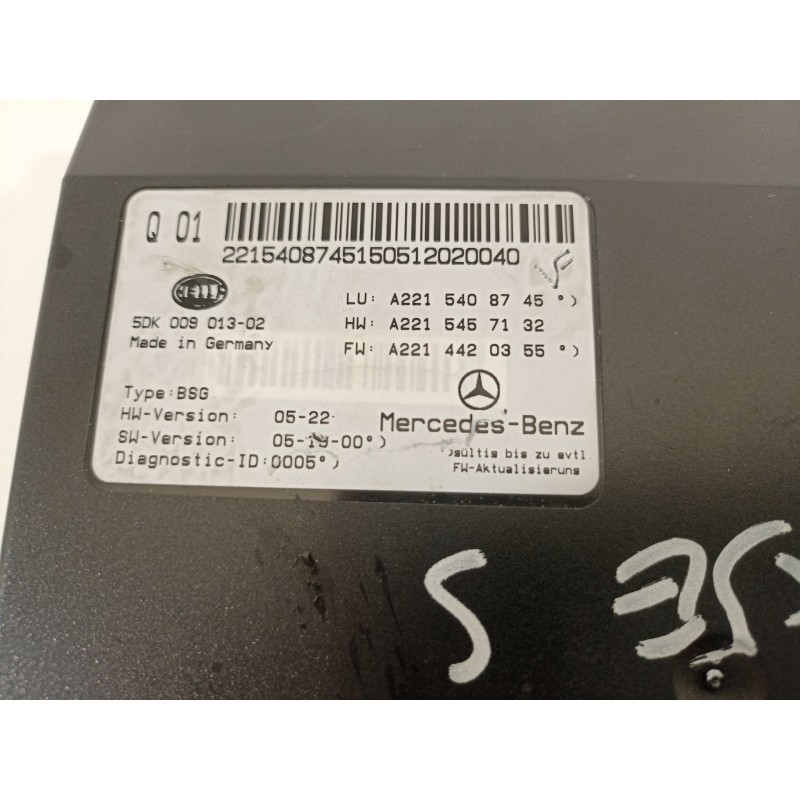 Recambio de caja reles / fusibles para mercedes-benz clase s (w221) berlina 350 (221.056) referencia OEM IAM A2215408745  