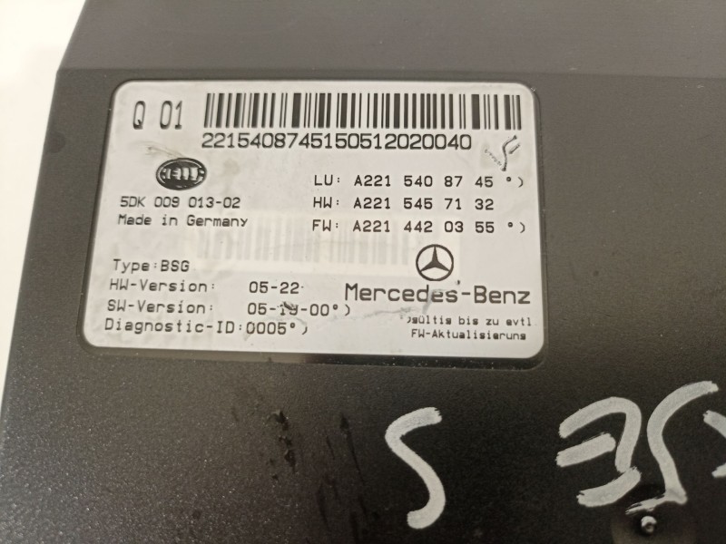Recambio de caja reles / fusibles para mercedes-benz clase s (w221) berlina 350 (221.056) referencia OEM IAM A2215408745  