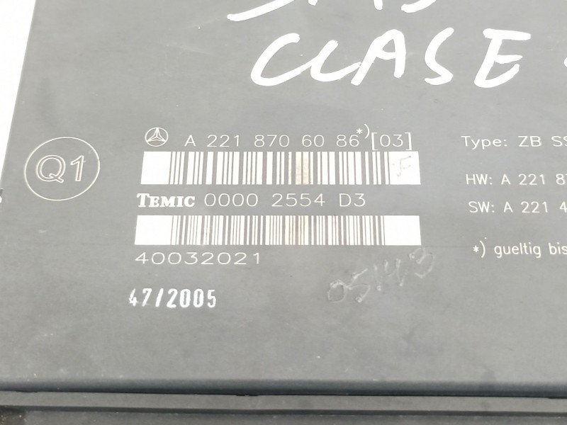 Recambio de modulo electronico para mercedes-benz clase s (w221) berlina 350 (221.056) referencia OEM IAM A2218706086  