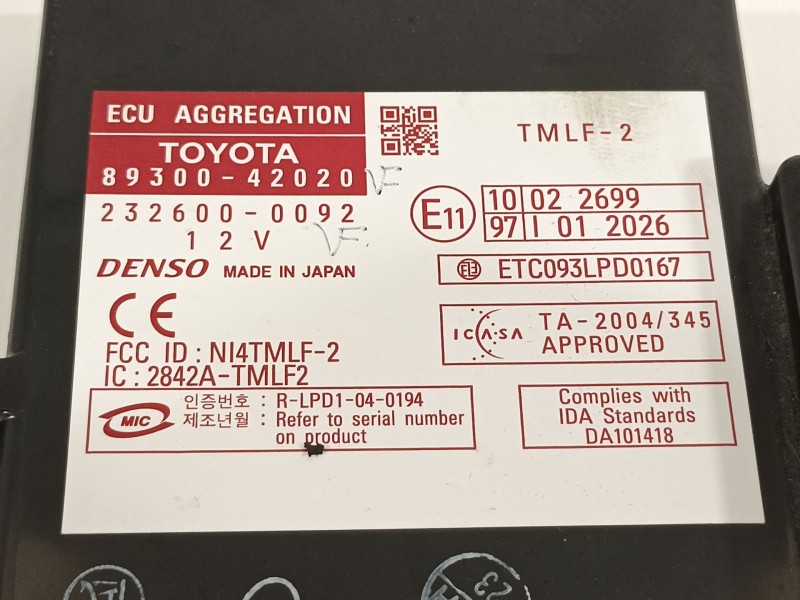 Recambio de modulo electronico para toyota rav 4 (a3) executive referencia OEM IAM 8930042020  2326000092