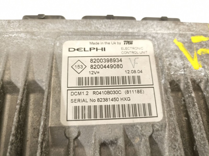 Recambio de centralita motor uce para renault modus confort dynamique referencia OEM IAM 8200398934  8200449080