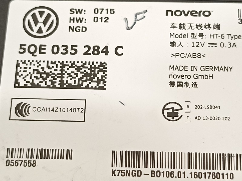 Recambio de modulo electronico para volkswagen golf vii lim. gte referencia OEM IAM 5QE035284C  