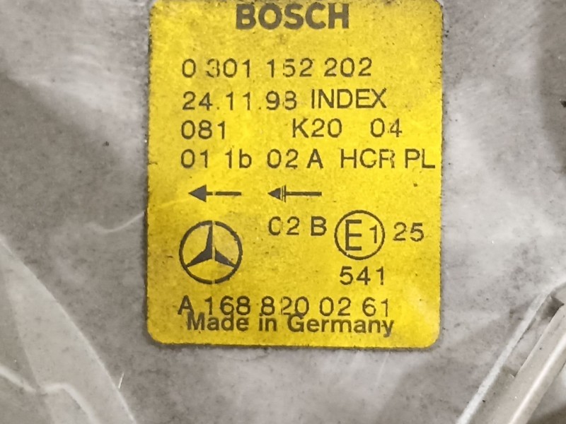 Recambio de faro derecho para mercedes-benz clase a (w168) 140 (168.031) referencia OEM IAM A1688200261  