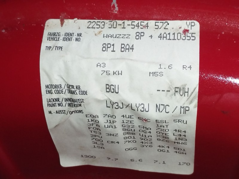 Recambio de motor completo para audi a3 (8p) 1.6 ambiente referencia OEM IAM   