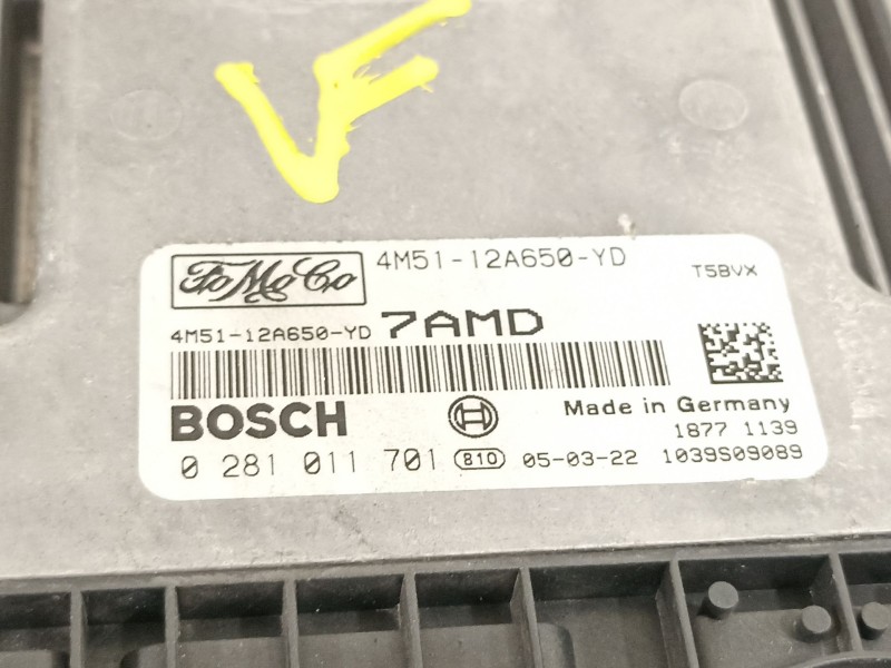 Recambio de centralita motor uce para ford focus berlina (cap) ambiente (d) referencia OEM IAM 4M5112A650YD  0281011701