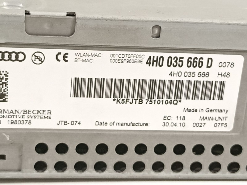 Recambio de sistema navegacion gps para audi a8 (4h) 4.2 tdi quattro referencia OEM IAM 4H0035666D  