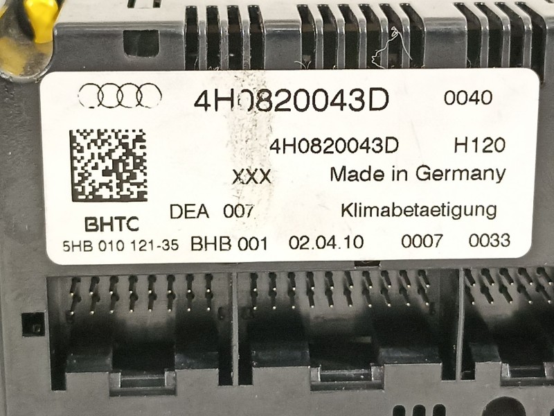 Recambio de mando climatizador para audi a8 (4h) 4.2 tdi quattro referencia OEM IAM 4h0820043d  