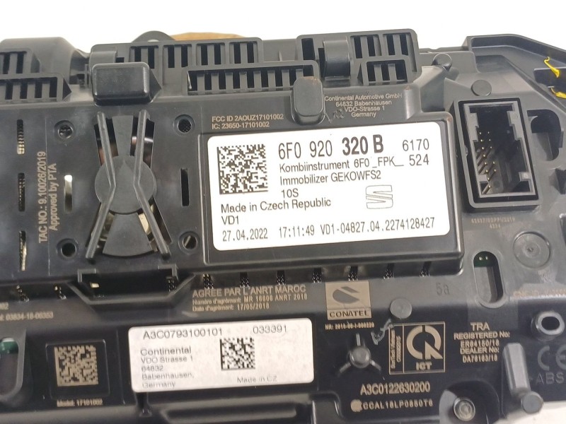 Recambio de cuadro instrumentos para seat ibiza (kj1) fr ib referencia OEM IAM 6F0920320B  