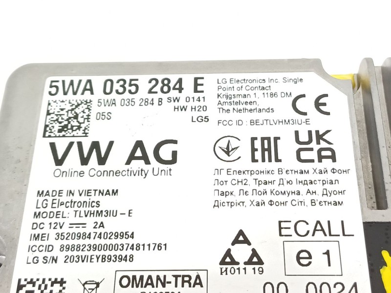 Recambio de modulo electronico para seat ibiza (kj1) fr ib referencia OEM IAM 5WA035284E  5WA035284B