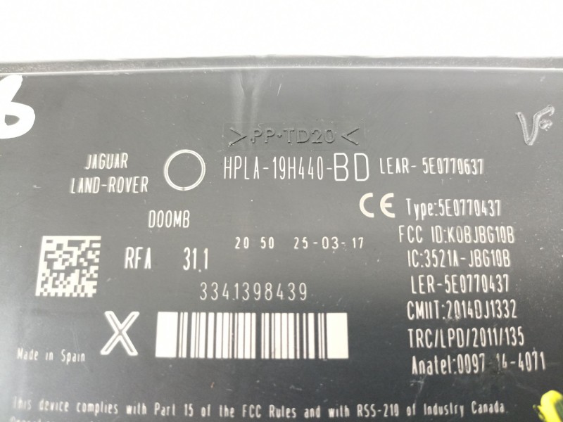 Recambio de modulo electronico para jaguar xf r-sport referencia OEM IAM HPLA19H440BD  