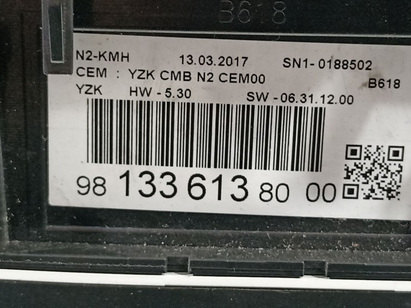 Recambio de cuadro instrumentos para citroën c3 live referencia OEM IAM 9813361380  