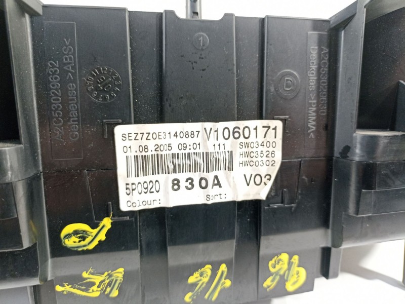 Recambio de cuadro instrumentos para seat altea (5p1) hot referencia OEM IAM 5P0920830A  5P0920830A