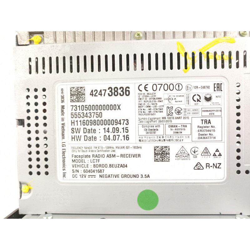 Recambio de sistema audio / radio cd para opel corsa e color edition ecoflex referencia OEM IAM 42473836  555343750