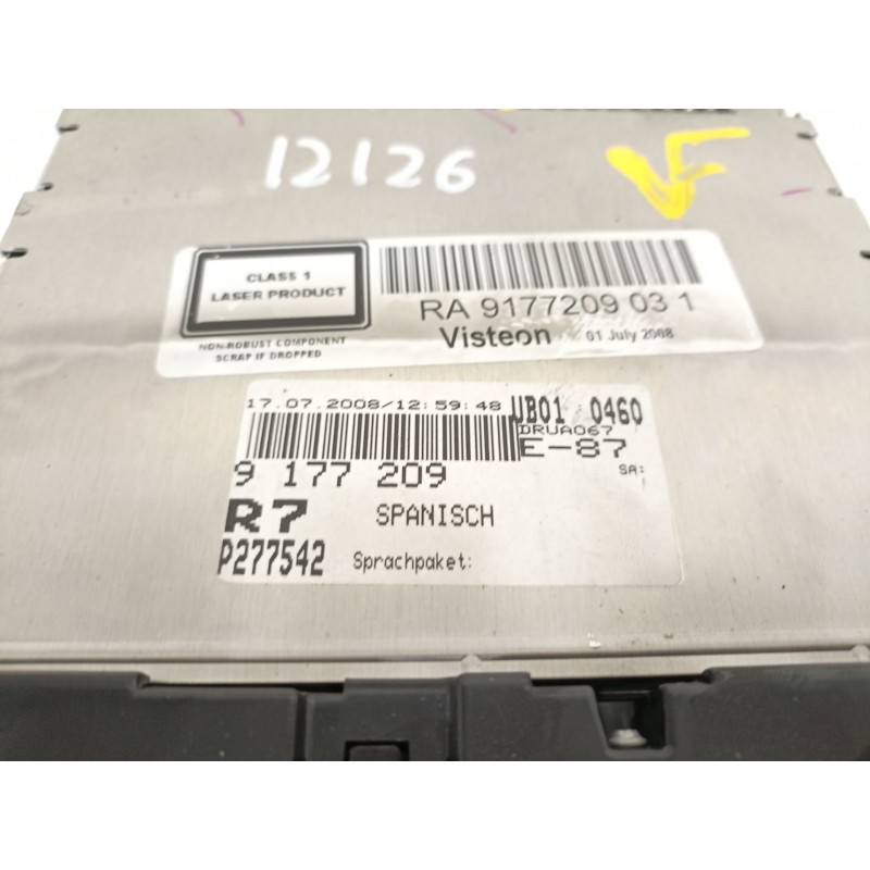 Recambio de sistema audio / radio cd para bmw serie 1 berlina (e81/e87) 118d referencia OEM IAM 917720903  9177209