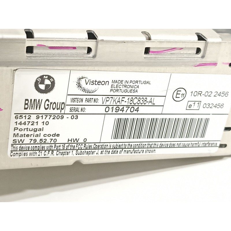 Recambio de sistema audio / radio cd para bmw serie 1 berlina (e81/e87) 118d referencia OEM IAM 917720903  9177209