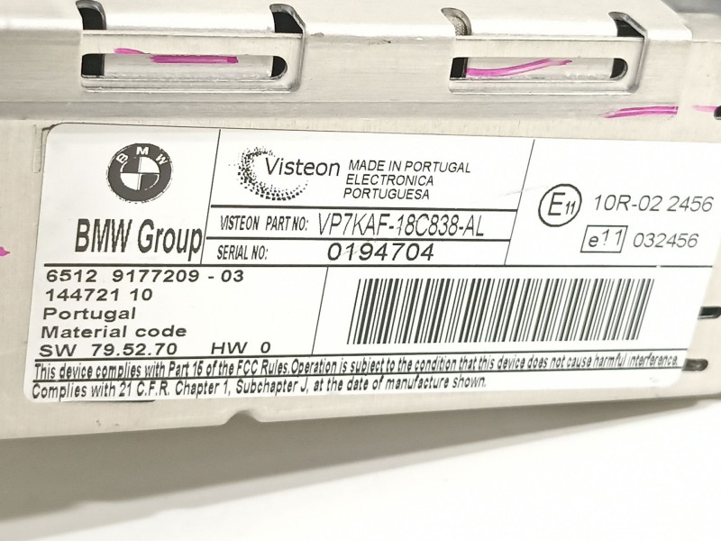 Recambio de sistema audio / radio cd para bmw serie 1 berlina (e81/e87) 118d referencia OEM IAM 917720903  9177209