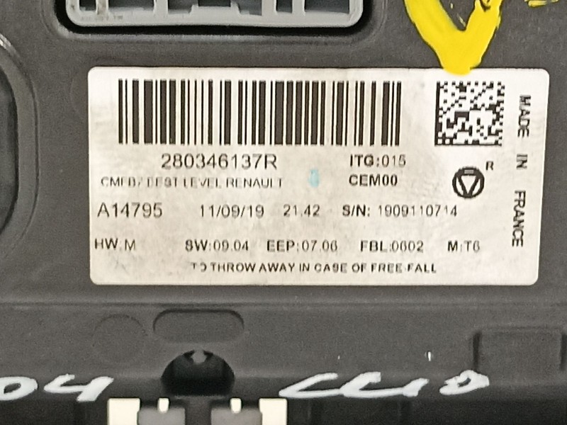 Recambio de pantalla multifuncion para renault clio v intens referencia OEM IAM 280346137R  