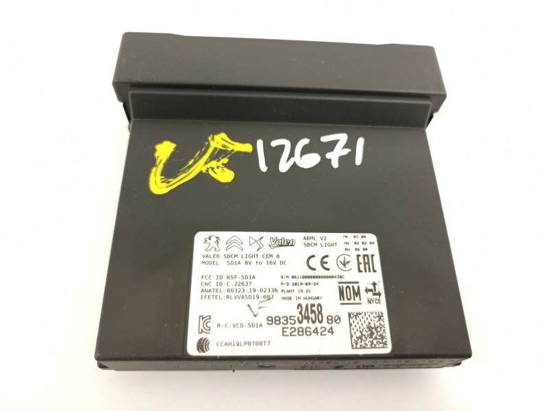 Recambio de modulo electronico para peugeot 208 2020 referencia OEM IAM 9835345880  