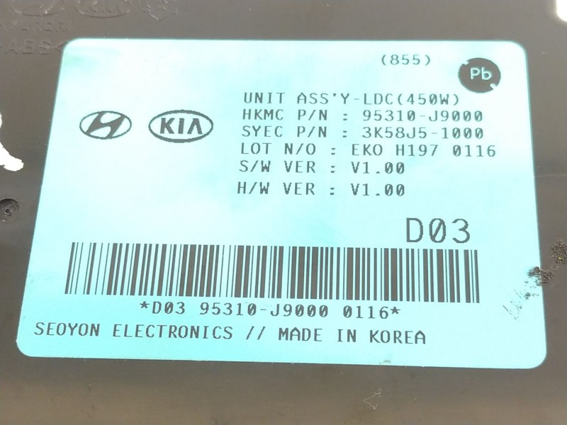 Recambio de modulo electronico para hyundai kona tecno 2wd referencia OEM IAM 95310J9000  