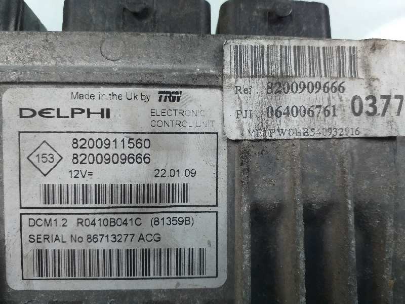 Recambio de centralita motor uce para renault kangoo furgón confort referencia OEM IAM 8200909666 8200911560 