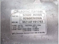 Recambio de compresor aire acondicionado para nissan juke (f15) acenta referencia OEM IAM 926003VD0A  M214F191793 2