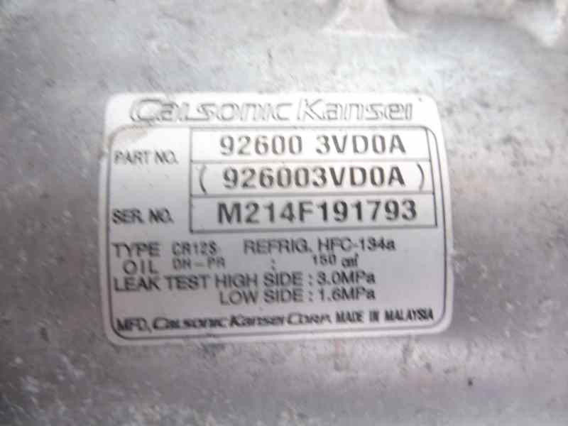 Recambio de compresor aire acondicionado para nissan juke (f15) acenta referencia OEM IAM 926003VD0A  M214F191793