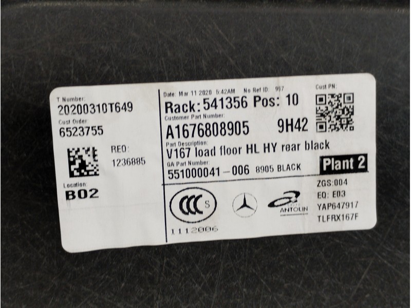 Recambio de bandeja trasera para mercedes-benz clase gle (bm 167)(09.2018) gle 350 de 4matic (167.117) referencia OEM IAM A16768