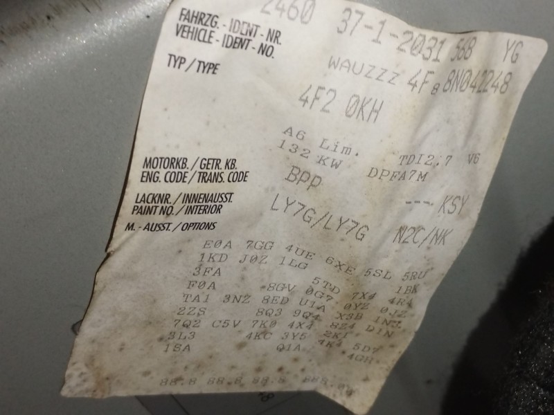 Recambio de motor completo para audi a6 berlina (4f2) 2.7 tdi referencia OEM IAM   