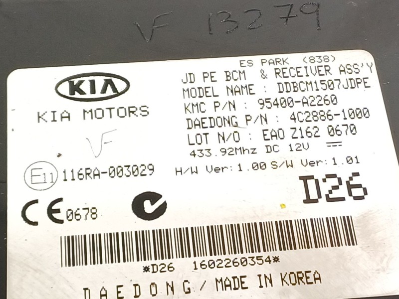 Recambio de modulo electronico para kia ceed (cd) 1.0 t-gdi referencia OEM IAM 116RA003029  