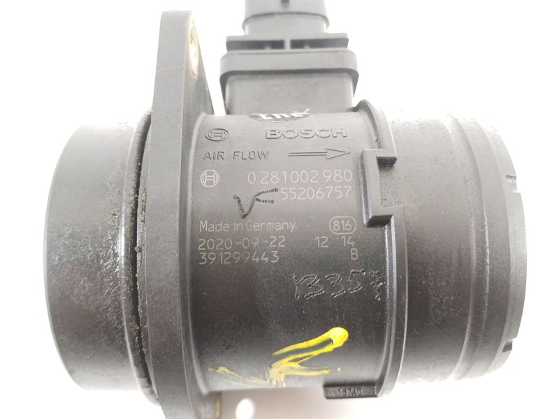 Recambio de caudalimetro para fiat bravo ii (198_) 1.9 d multijet (198axb1a) referencia OEM IAM 55206757  0281002980