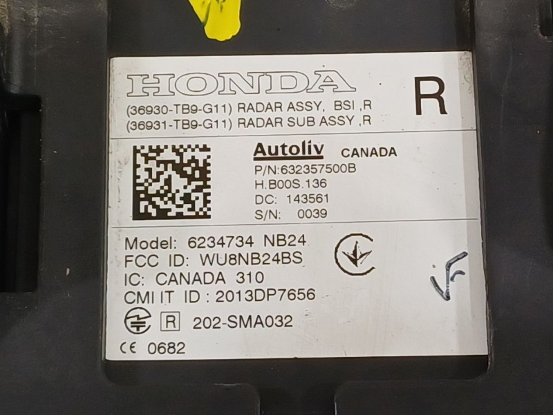 Recambio de modulo electronico para honda civic tourer (fk) comfort referencia OEM IAM 36930TB9G11 632357500B 36931TB9G11
