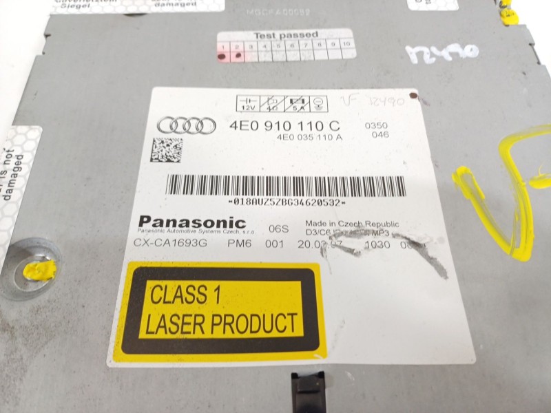 Recambio de sistema audio / radio cd para audi a6 berlina (4f2) 2.7 tdi referencia OEM IAM 4E0910110C  