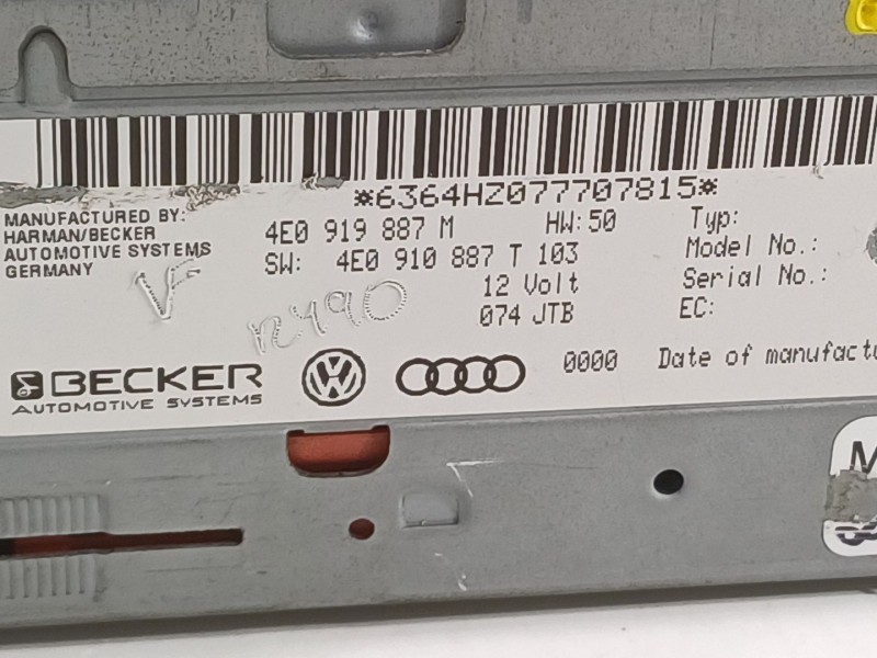Recambio de sistema navegacion gps para audi a6 berlina (4f2) 2.7 tdi referencia OEM IAM 4E0919887M  4E0910887T