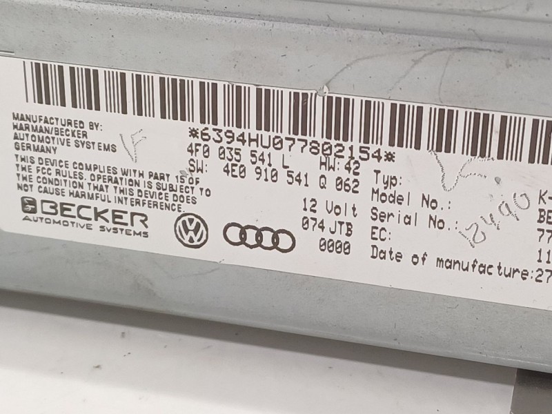 Recambio de sistema audio / radio cd para audi a6 berlina (4f2) 2.7 tdi referencia OEM IAM 4F0035541L  4E0910541Q