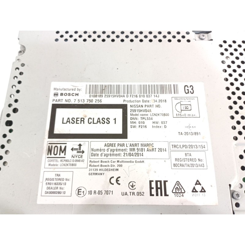 Recambio de sistema navegacion gps para nissan qashqai (j11) 1.6 dci turbodiesel cat referencia OEM IAM 25915HV04A  7513750256