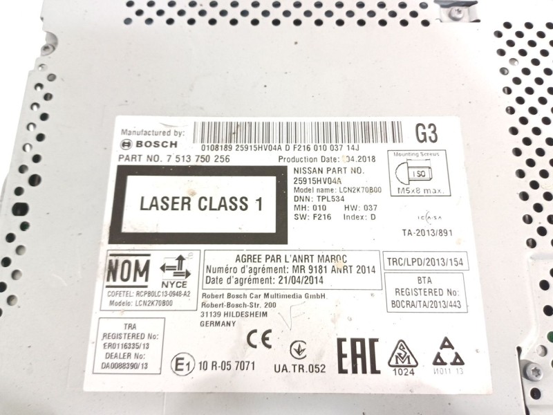 Recambio de sistema navegacion gps para nissan qashqai (j11) 1.6 dci turbodiesel cat referencia OEM IAM 25915HV04A  7513750256