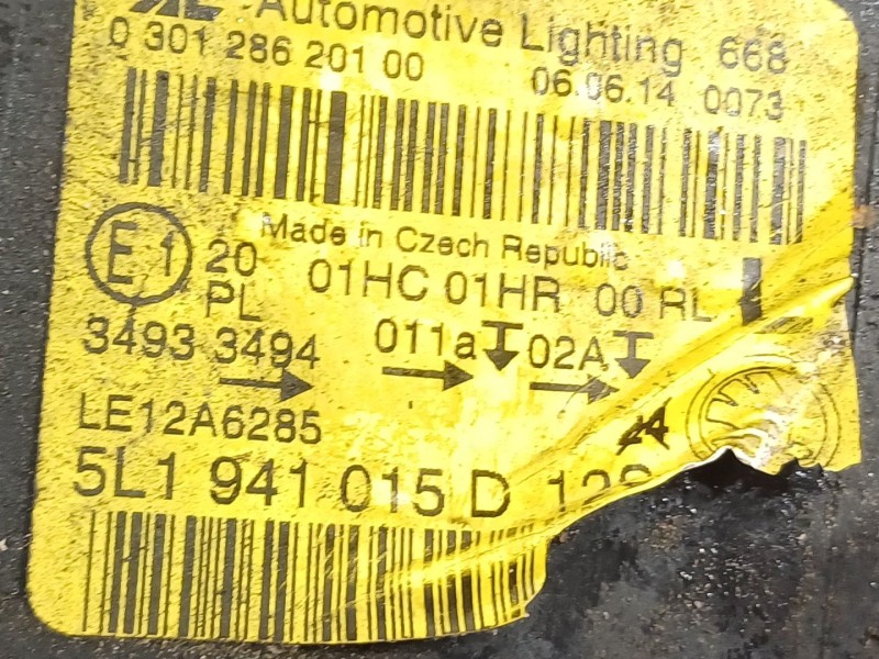 Recambio de faro izquierdo para skoda yeti active referencia OEM IAM 5L1941015D  