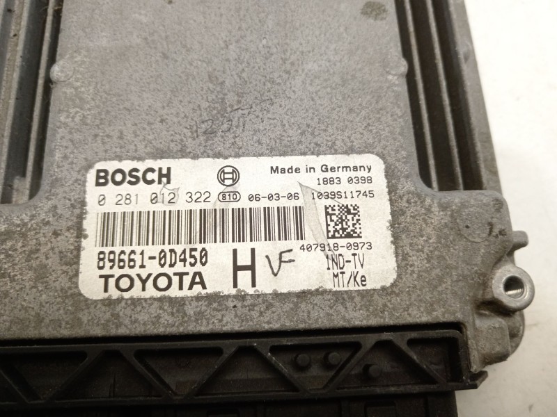 Recambio de centralita motor uce para toyota yaris (ksp9/scp9/nlp9) básico referencia OEM IAM 896610D450  0281012322