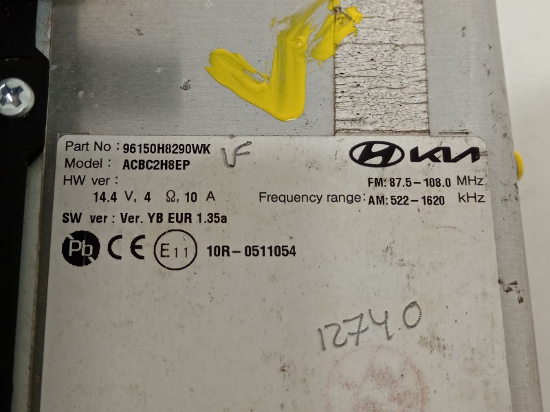 Recambio de sistema audio / radio cd para kia rio (yb) referencia OEM IAM 96150H8290WK  