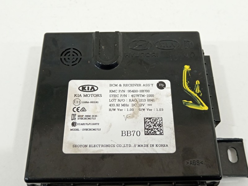 Recambio de modulo electronico para kia rio (yb) referencia OEM IAM 954B0H8700  